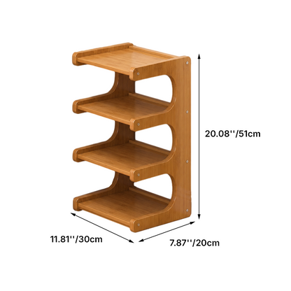 Contemporary Scandinavian Rectangular Nan Bamboo Medium-Density Fiberboard Storage Shelf Shoe Storage 2/3/4/5/6-Tier For Entryways & Living Room 5