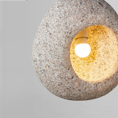 Nordic 1-Light Cave Shaped Wabi Sabi Pendant For Dining Table 7