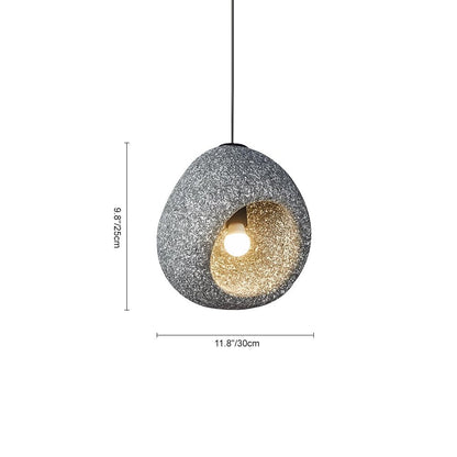 Nordic 1-Light Cave Shaped Wabi Sabi Pendant For Dining Table 8