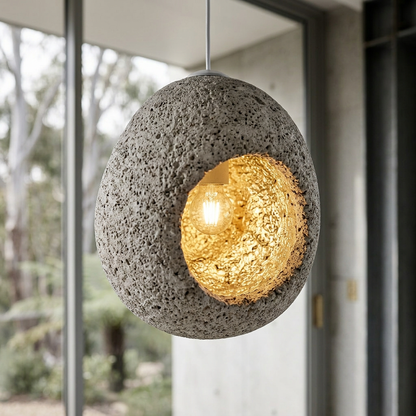 Elara Haus Curved Hollow Sphere Pendant Lamp with Angled Opening
