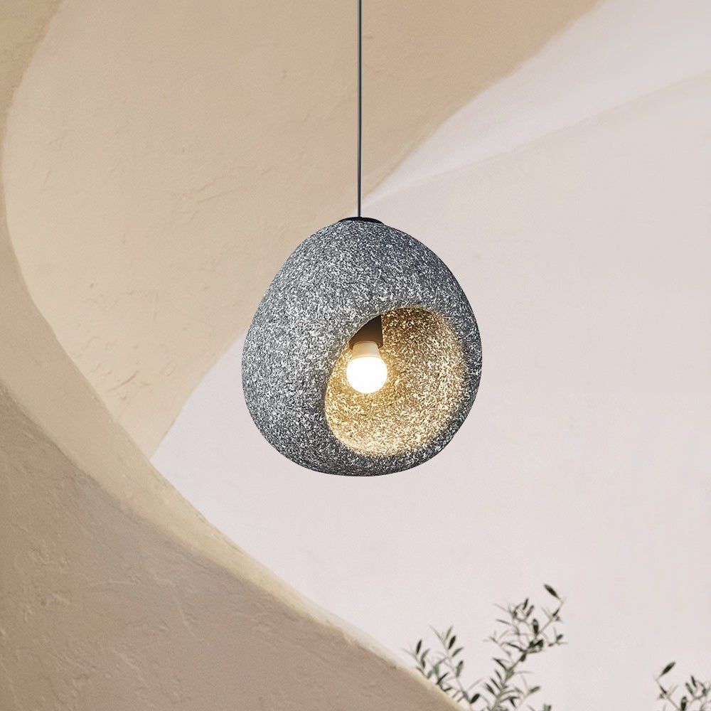 Nordic 1-Light Cave Shaped Wabi Sabi Pendant For Dining Table 0