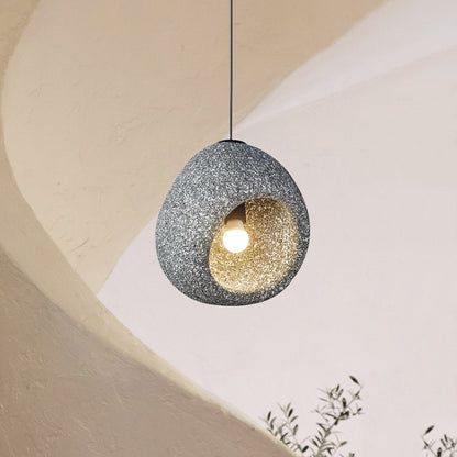 Nordic 1-Light Cave Shaped Wabi Sabi Pendant For Dining Table 0