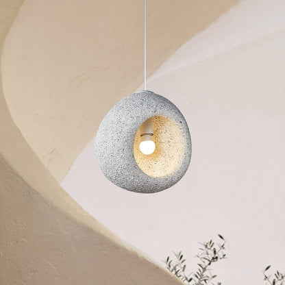 Nordic 1-Light Cave Shaped Wabi Sabi Pendant For Dining Table 1