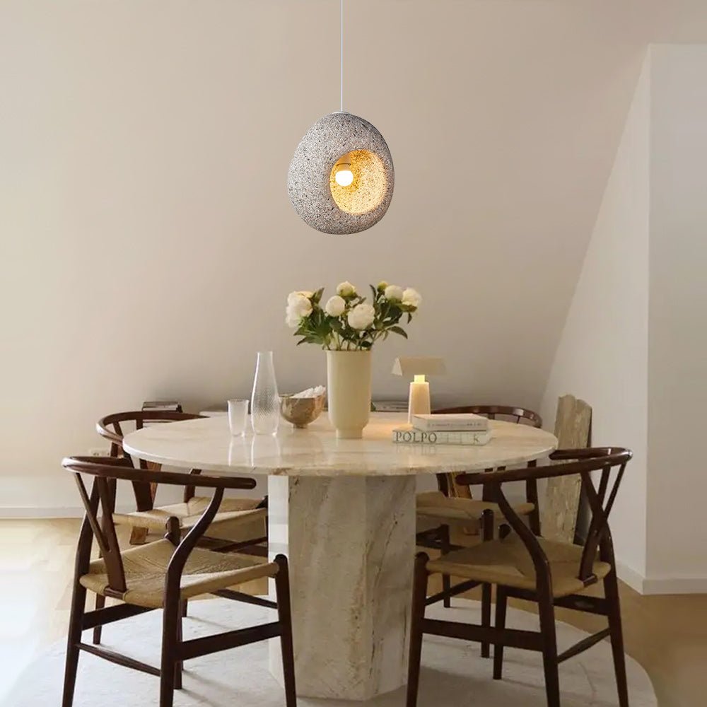 Nordic 1-Light Cave Shaped Wabi Sabi Pendant For Dining Table 2