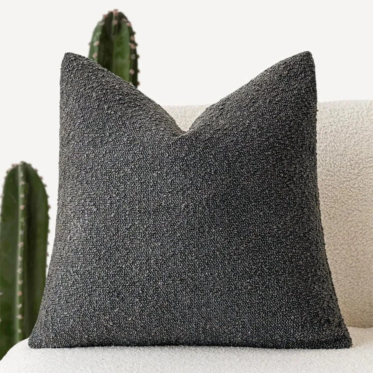 Elara Haus Cushion Cover - Premium Boucle Fabric Decorative Cover 45cm x 45cm 12
