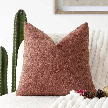 Elara Haus Cushion Cover - Premium Boucle Fabric Decorative Cover 45cm x 45cm 16