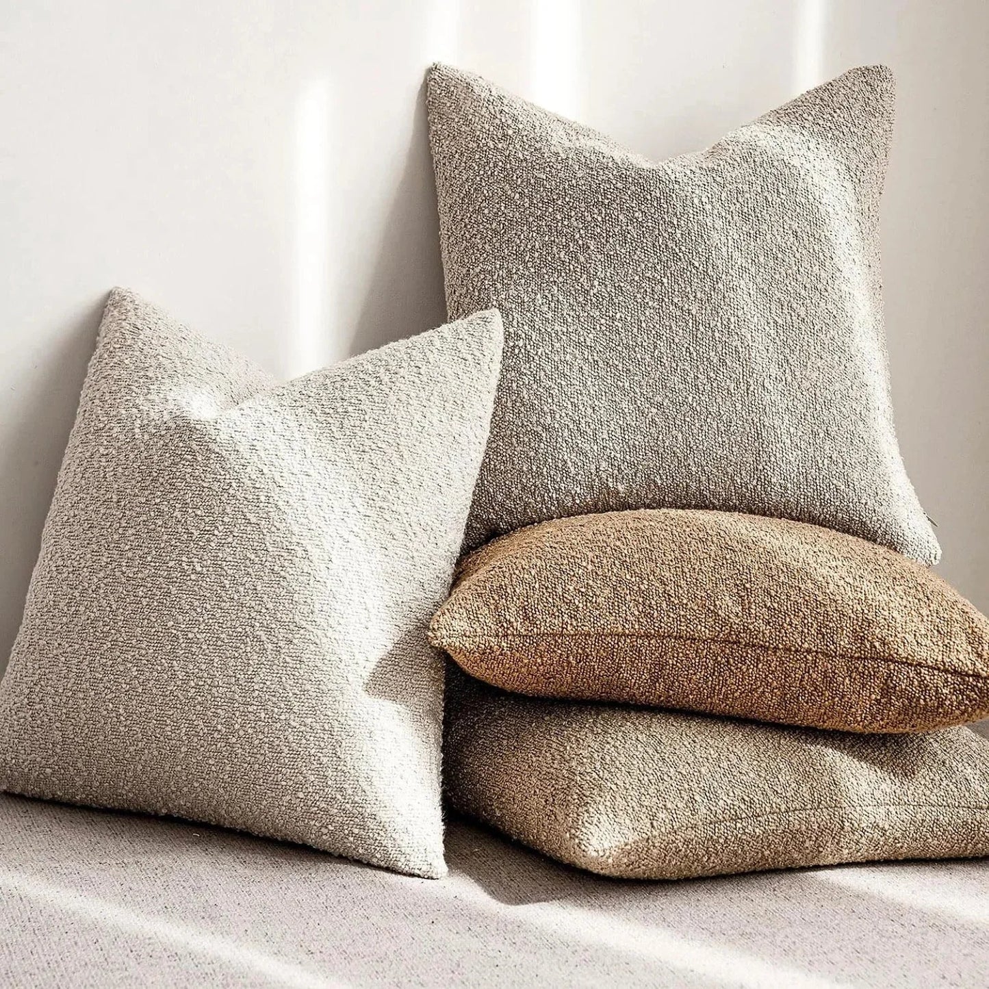 Elara Haus Cushion Cover - Premium Boucle Fabric Decorative Cover 45cm x 45cm 1