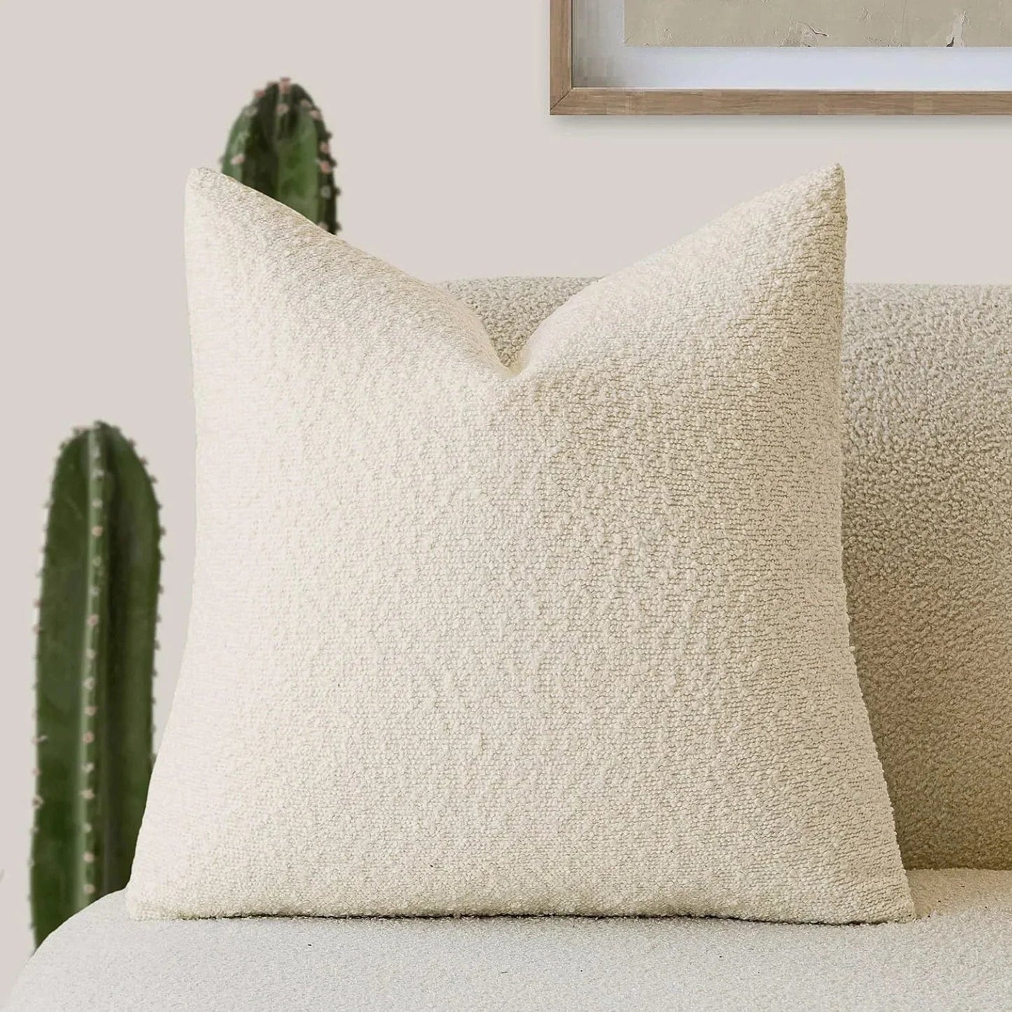 Elara Haus Cushion Cover - Premium Boucle Fabric Decorative Cover 45cm x 45cm 6