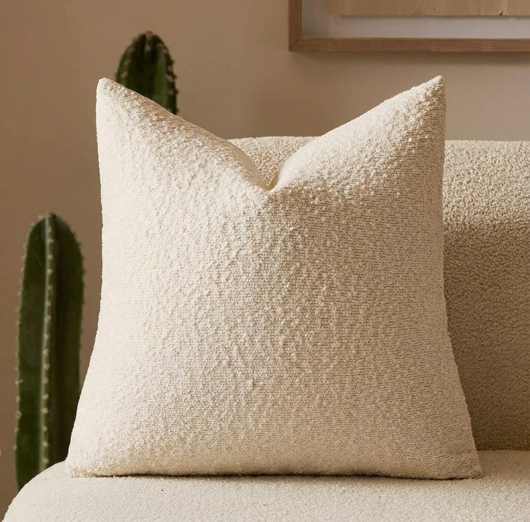 Elara Haus Cushion Cover - Premium Boucle Fabric Decorative Cover 45cm x 45cm