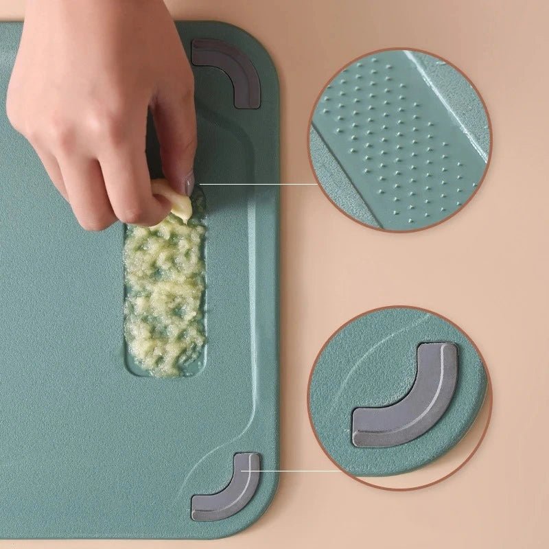 Elara Haus Cutting Board - Dual-Sided Stainless Steel Chopping Board with Rice Husk Fiber 4