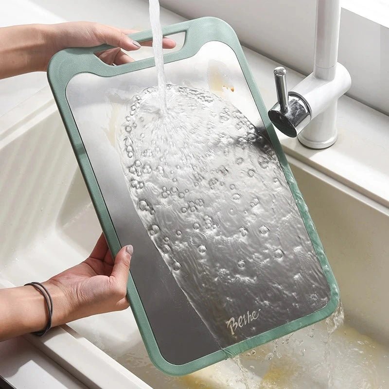 Elara Haus Cutting Board - Dual-Sided Stainless Steel Chopping Board with Rice Husk Fiber 6