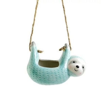Seravia - Handmade Ceramic Flowerpot with Sloth Design 2
