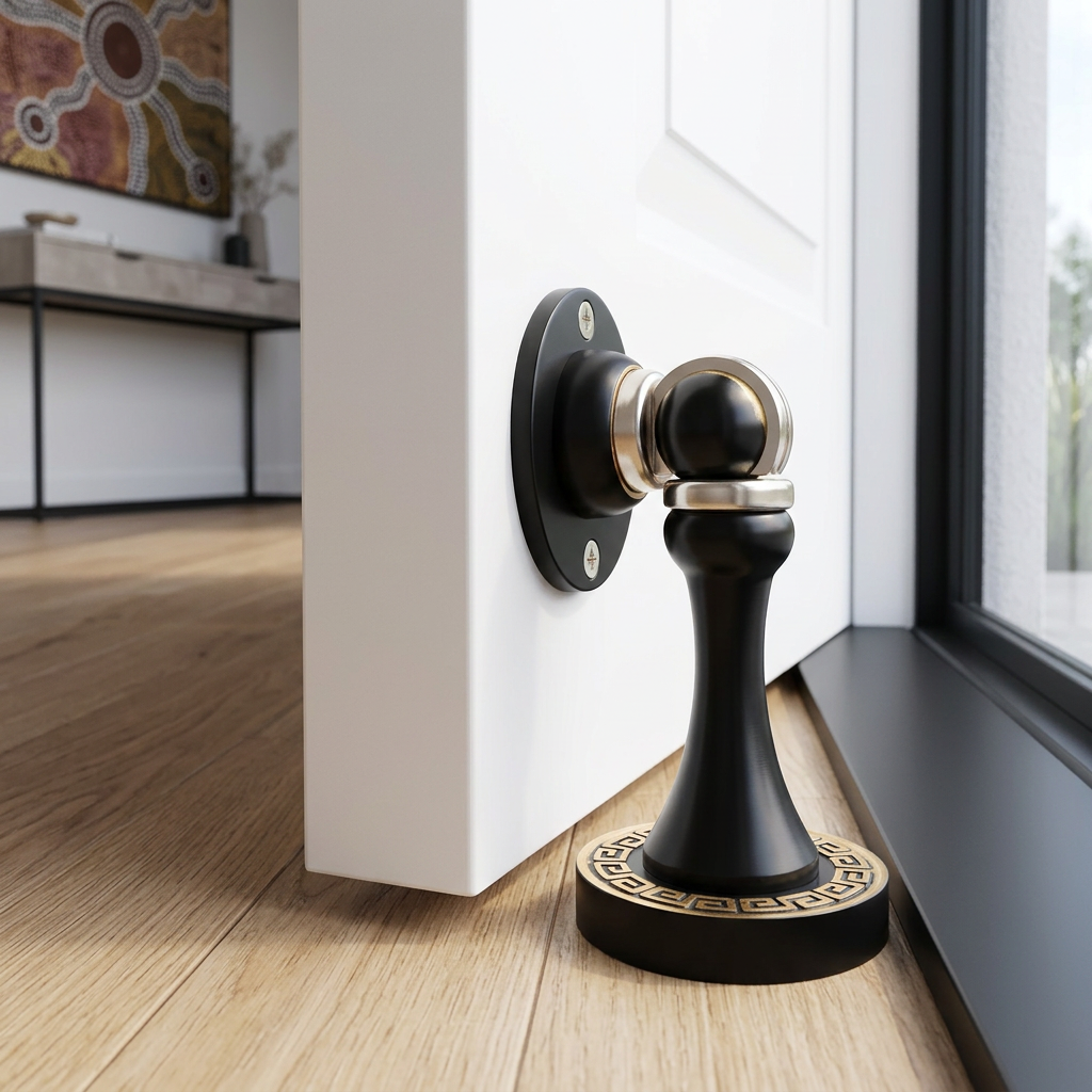 Elara Haus Decorative Meander Pattern Magnetic Door Stopper