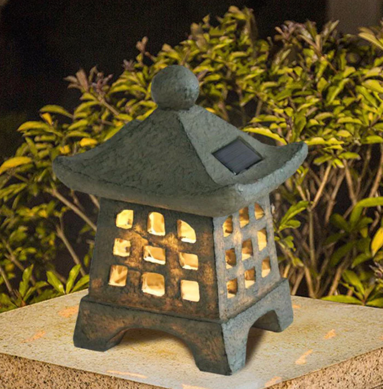 Solar LED garden lamp pagoda - decorative Japanese lantern for the garden and terrace 0