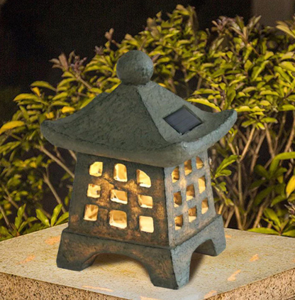 Solar LED garden lamp pagoda - decorative Japanese lantern for the garden and terrace 0