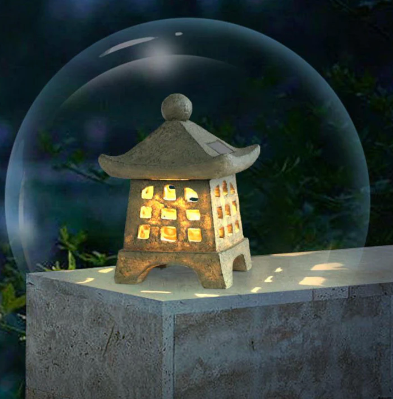Solar LED garden lamp pagoda - decorative Japanese lantern for the garden and terrace 3