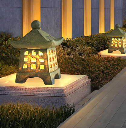 Solar LED garden lamp pagoda - decorative Japanese lantern for the garden and terrace 4