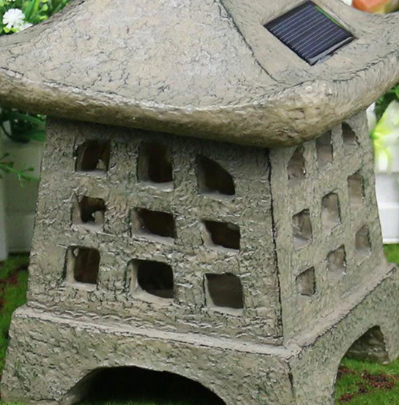 Solar LED garden lamp pagoda - decorative Japanese lantern for the garden and terrace 7