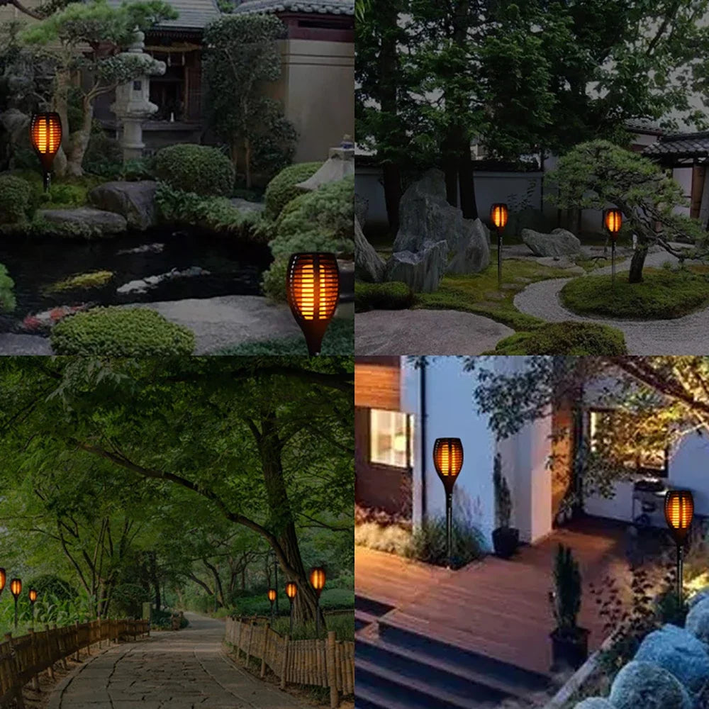 Solar LED garden torch – a decorative lamp with a flame effect, for outdoor use 8