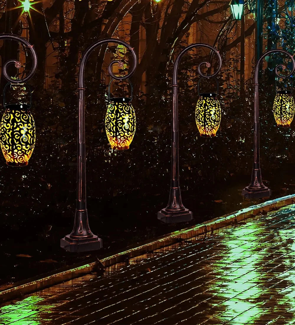 Solar LED garden lantern – a decorative lantern with a shadow pattern effect, for outdoor use 7