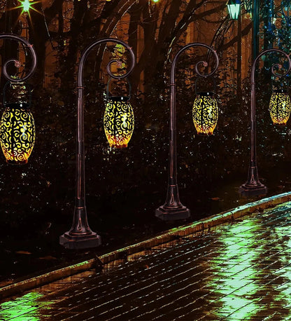 Solar LED garden lantern – a decorative lantern with a shadow pattern effect, for outdoor use 7