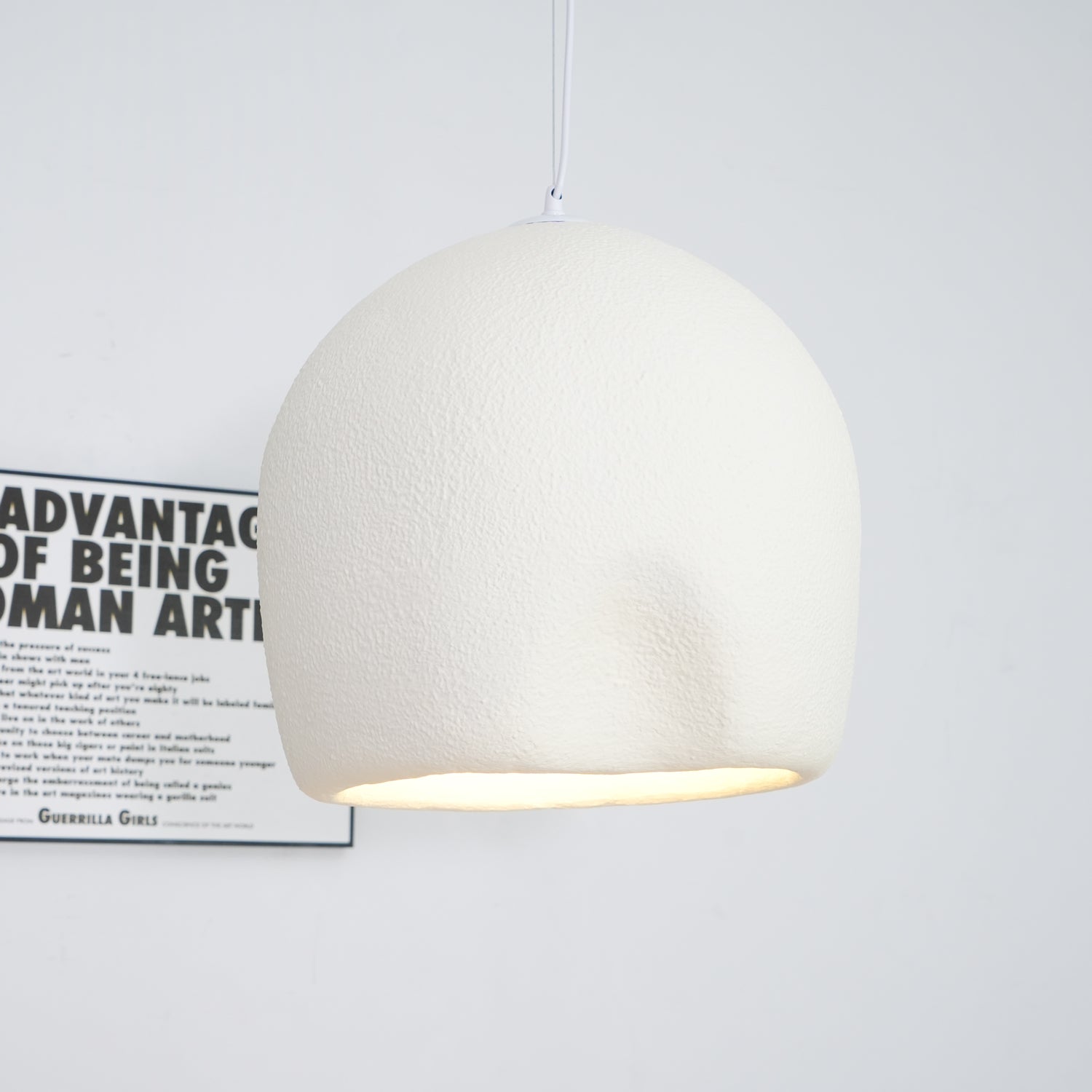 Solara Rounded Plaster Pendant Lamp Wabi Sabi Dome 8