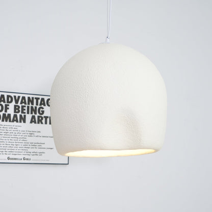 Solara Rounded Plaster Pendant Lamp Wabi Sabi Dome 8