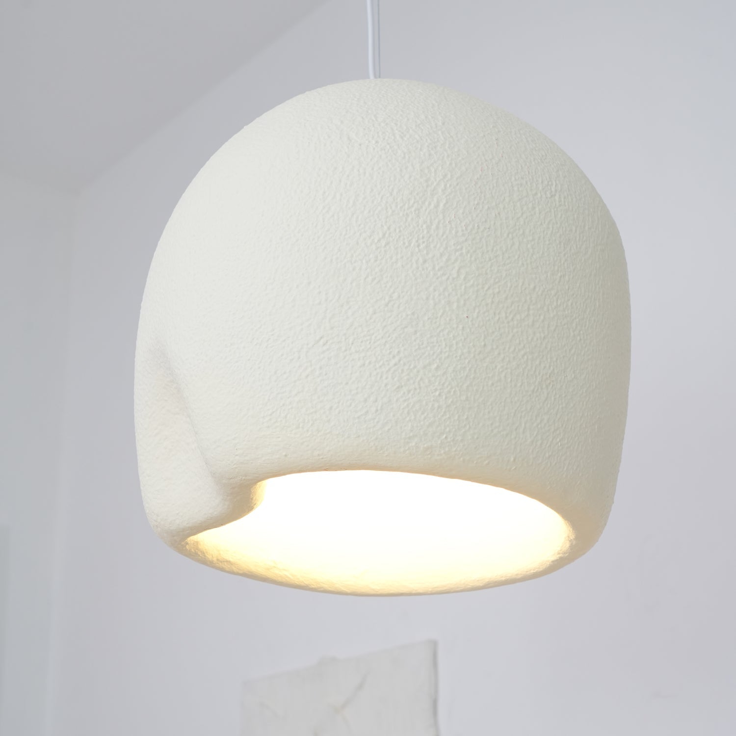 Solara Rounded Plaster Pendant Lamp Wabi Sabi Dome 2