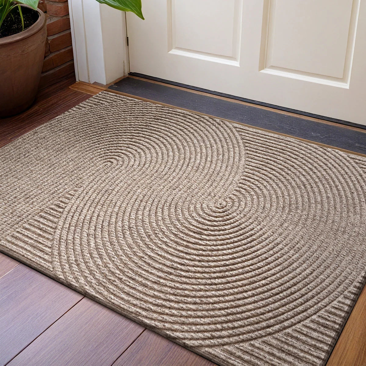 Nivara - 3D Groove Doormat made of Wear-Resistant Polyester with Anti-Slip for Indoor and Outdoor Use 1