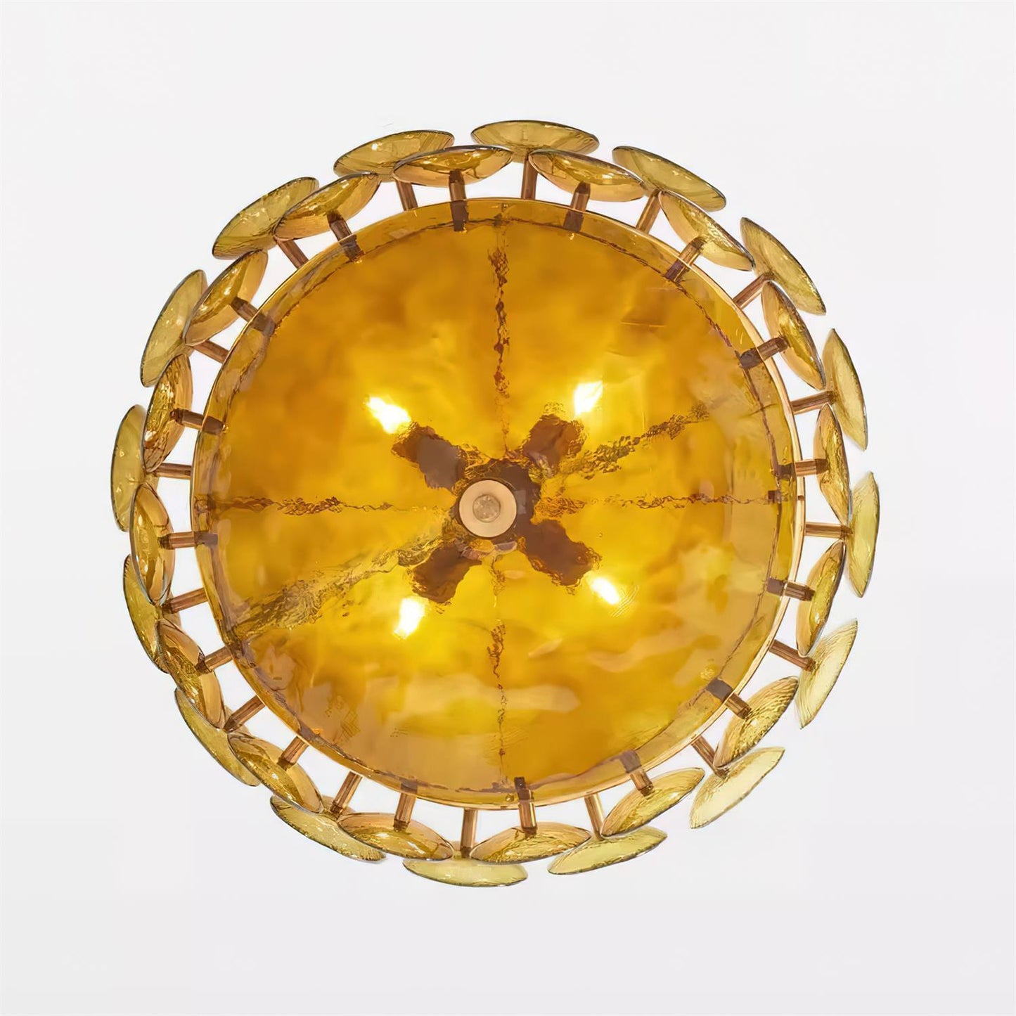 Elara Haus Designer Chandelier - Amber Glass Modern Hanging Light Fixtures 2