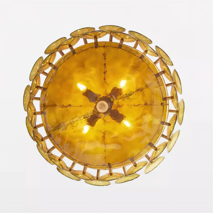 Elara Haus Designer Chandelier - Amber Glass Modern Hanging Light Fixtures 2