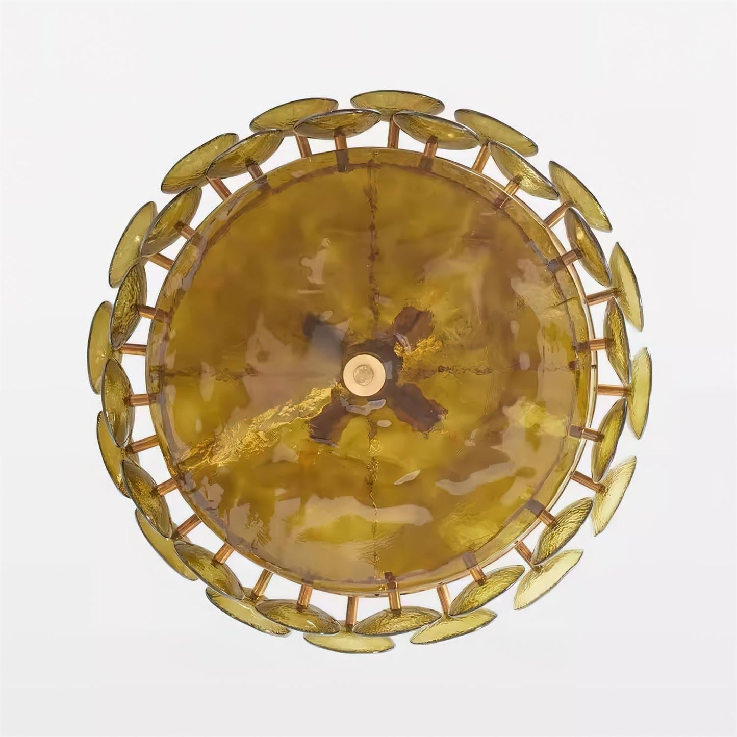 Elara Haus Designer Chandelier - Amber Glass Modern Hanging Light Fixtures 4
