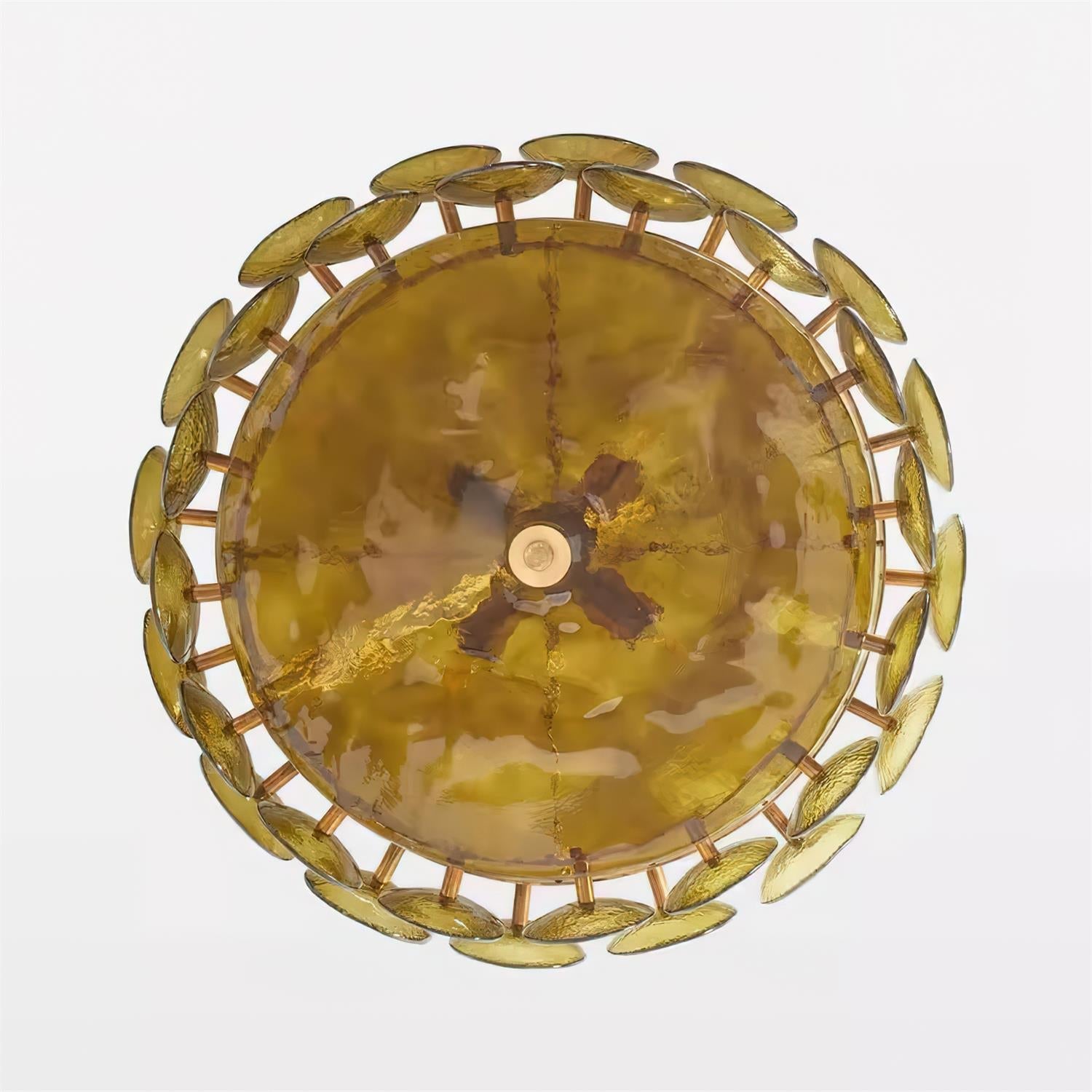 Elara Haus Designer Chandelier - Amber Glass Modern Hanging Light Fixtures 4