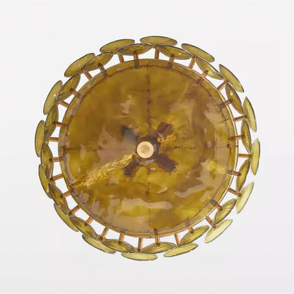 Elara Haus Designer Chandelier - Amber Glass Modern Hanging Light Fixtures 4