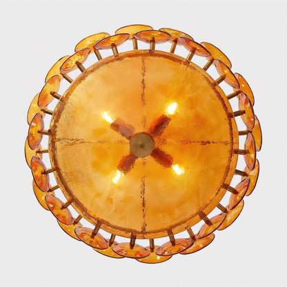 Elara Haus Designer Chandelier - Amber Glass Modern Hanging Light Fixtures 5