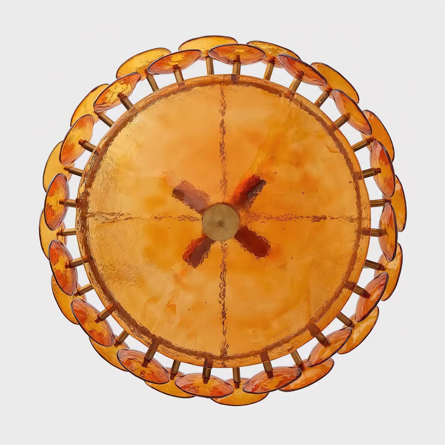 Elara Haus Designer Chandelier - Amber Glass Modern Hanging Light Fixtures 6