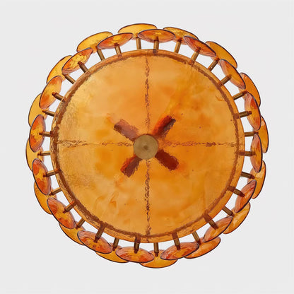 Elara Haus Designer Chandelier - Amber Glass Modern Hanging Light Fixtures 6