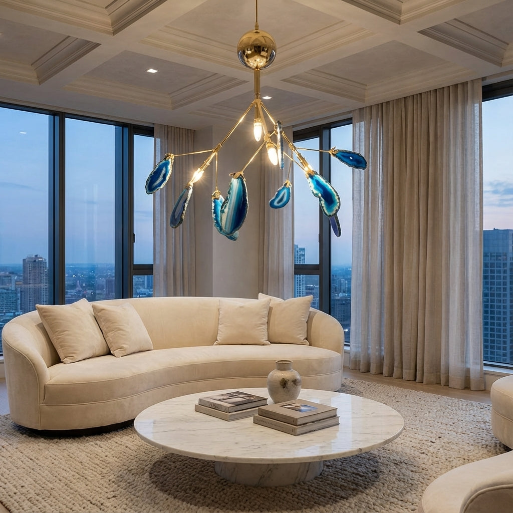 Elara Haus Designer Chandelier Light - Metal Colourful Modern Hanging Light Fixtures
