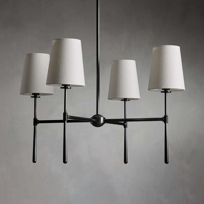 Elara Haus Designer Chandelier - Metal and Fabric Modern Hanging Light Fixtures 9