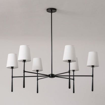 Elara Haus Designer Chandelier - Metal and Fabric Modern Hanging Light Fixtures 10