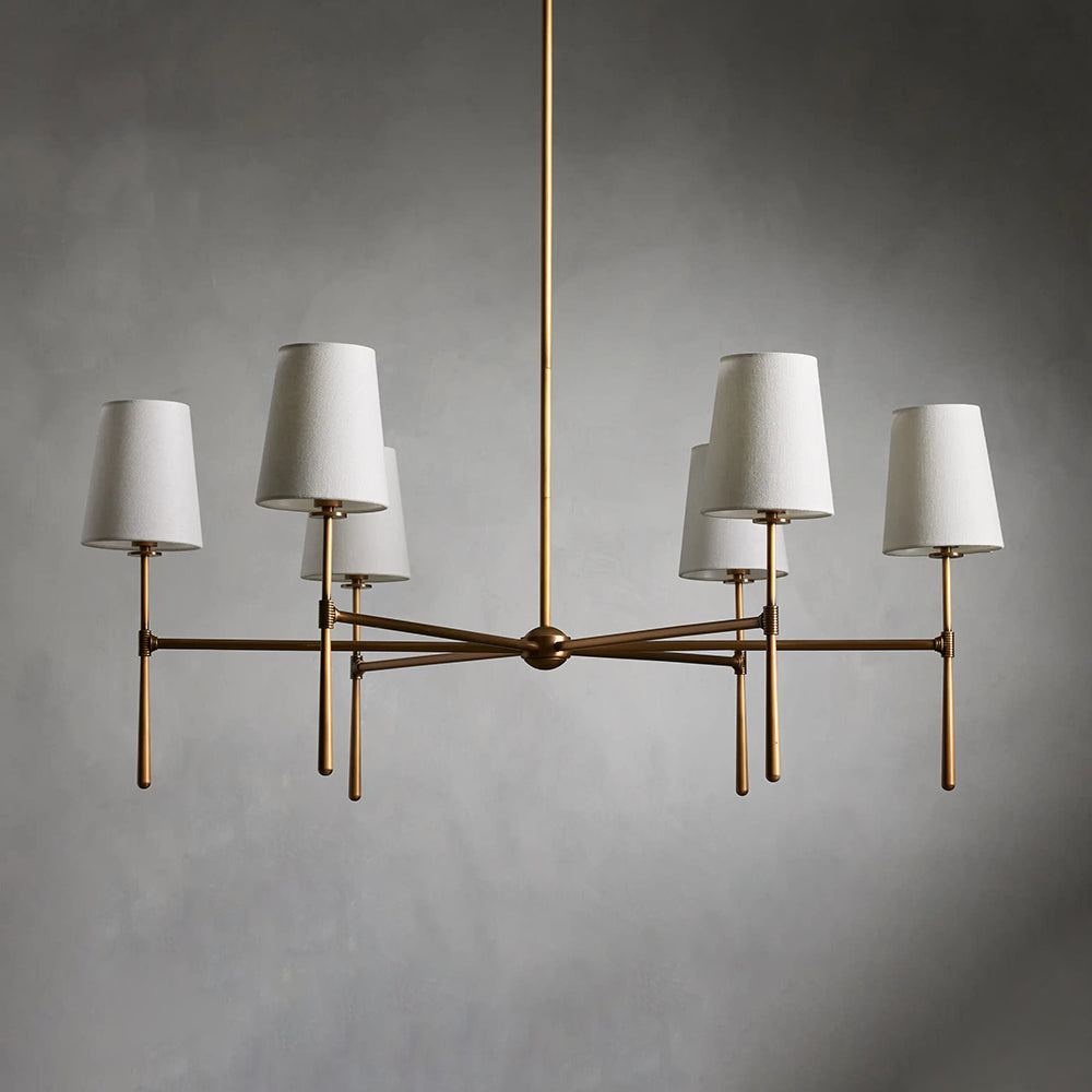 Elara Haus Designer Chandelier - Metal and Fabric Modern Hanging Light Fixtures 11