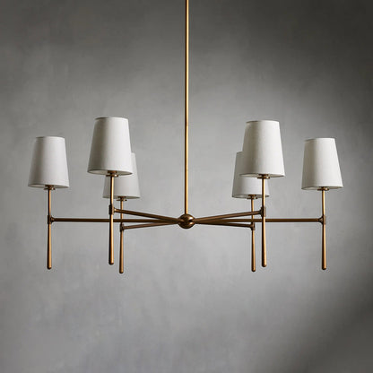 Elara Haus Designer Chandelier - Metal and Fabric Modern Hanging Light Fixtures 11