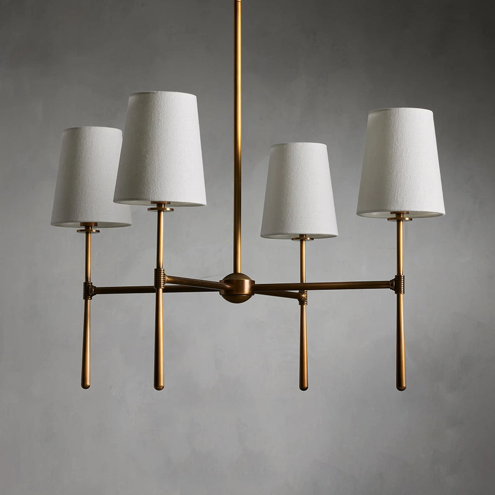 Elara Haus Designer Chandelier - Metal and Fabric Modern Hanging Light Fixtures 0