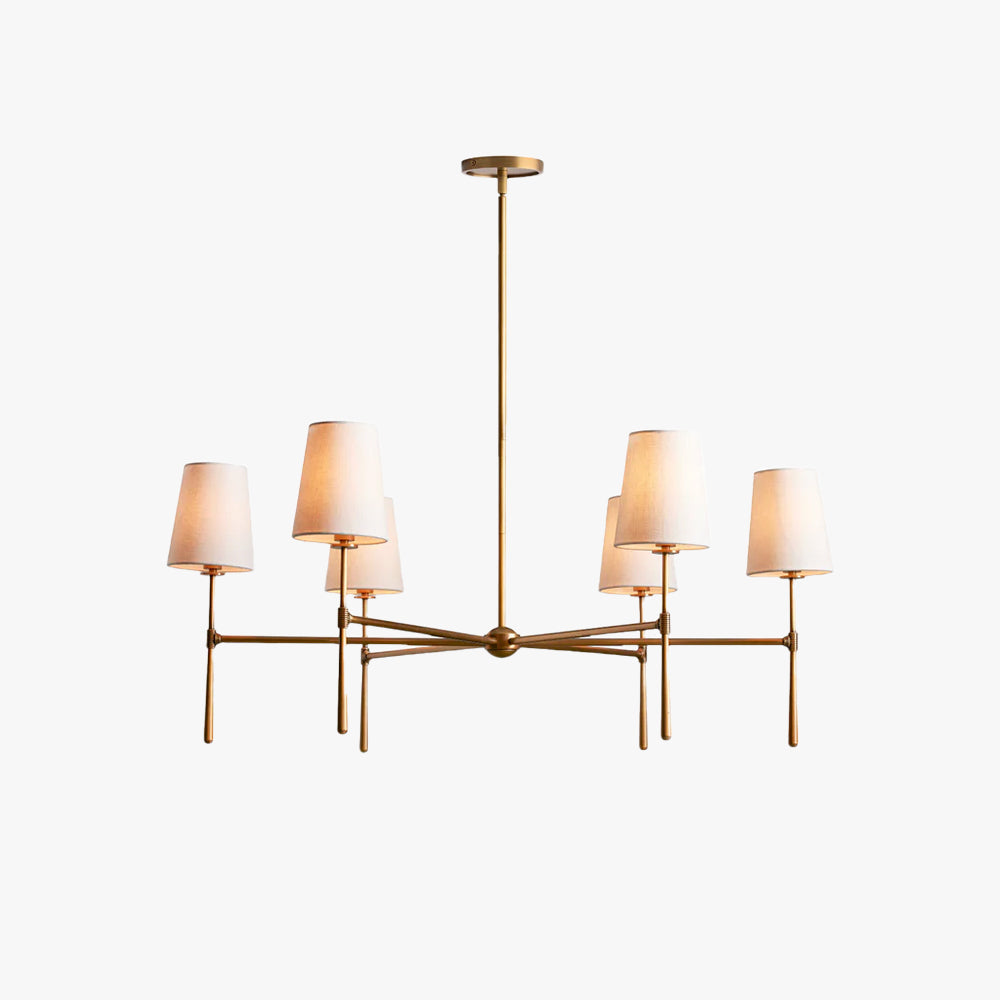Elara Haus Designer Chandelier - Metal and Fabric Modern Hanging Light Fixtures 1