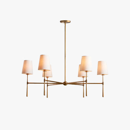 Elara Haus Designer Chandelier - Metal and Fabric Modern Hanging Light Fixtures 1