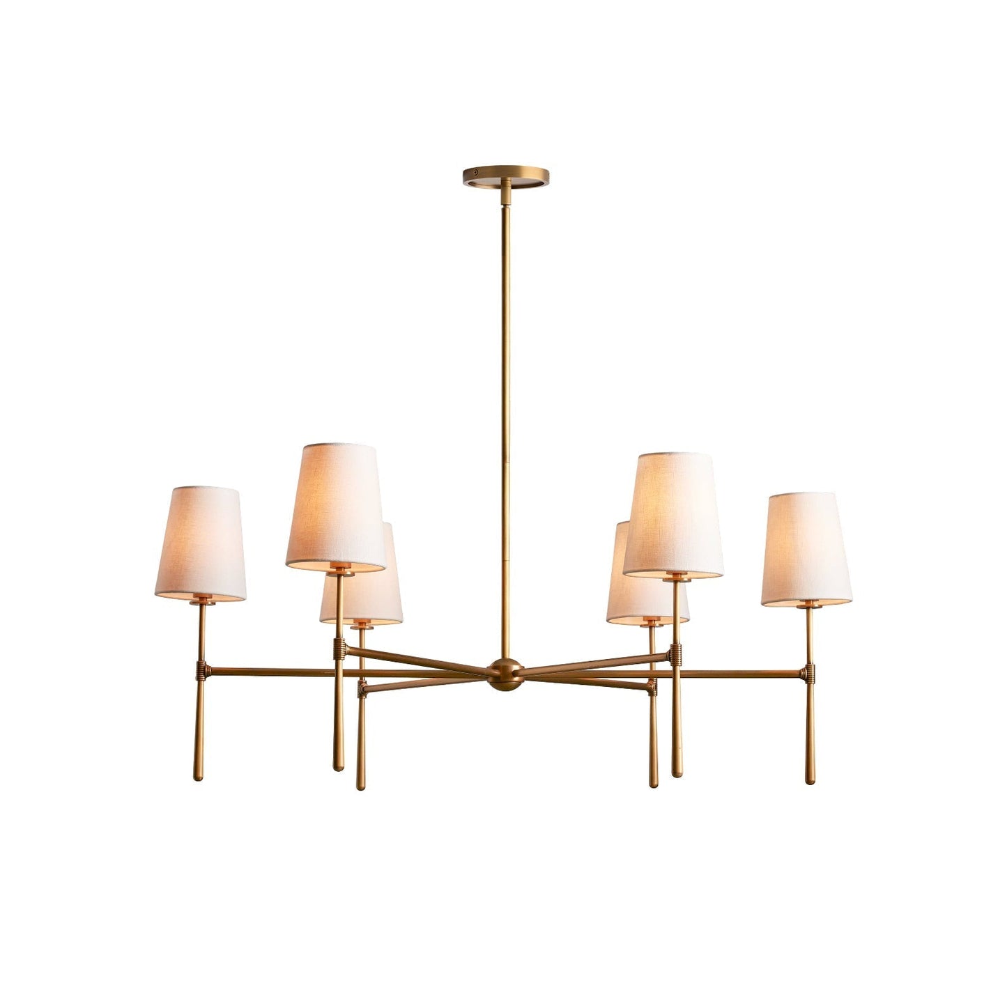 Elara Haus Designer Chandelier - Metal and Fabric Modern Hanging Light Fixtures 2