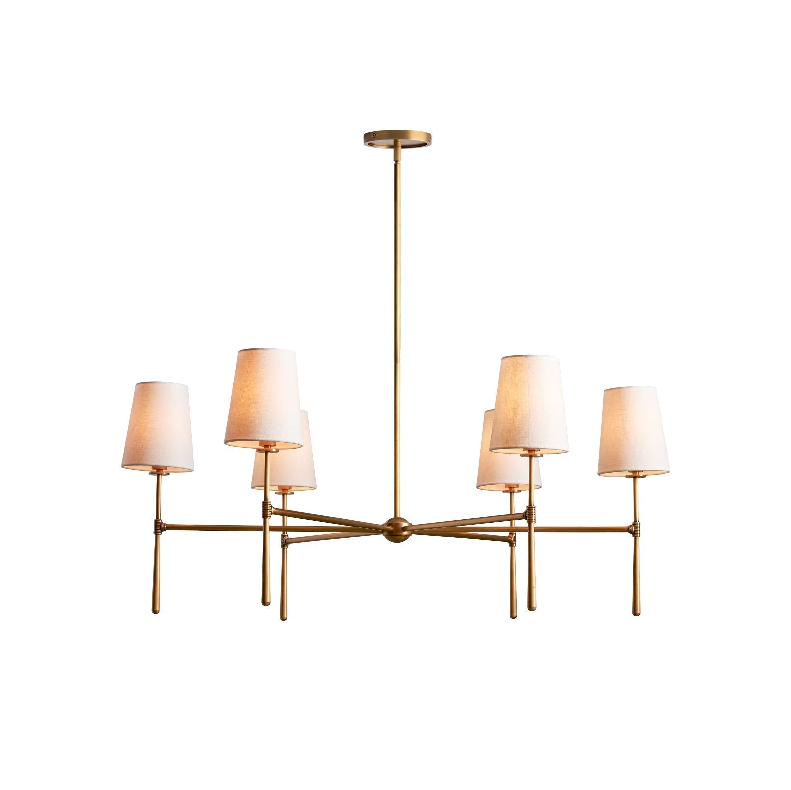 Elara Haus Designer Chandelier - Metal and Fabric Modern Hanging Light Fixtures 2
