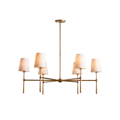 Elara Haus Designer Chandelier - Metal and Fabric Modern Hanging Light Fixtures 2