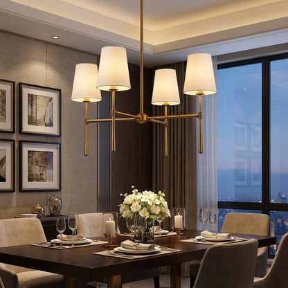 Elara Haus Designer Chandelier - Metal and Fabric Modern Hanging Light Fixtures
