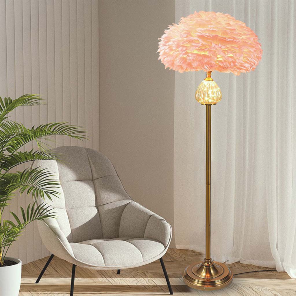 Feather shadow stick lamp - Glass Tears, Pink/White 4
